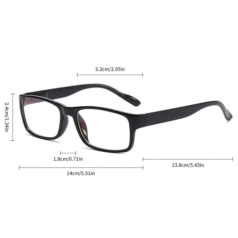 HD Square Presbyopic Glasses Neutral Anti Blue Light Glasses Full Frame Spring Legs Men's Reading Glasses 1.0 1.5 2.0