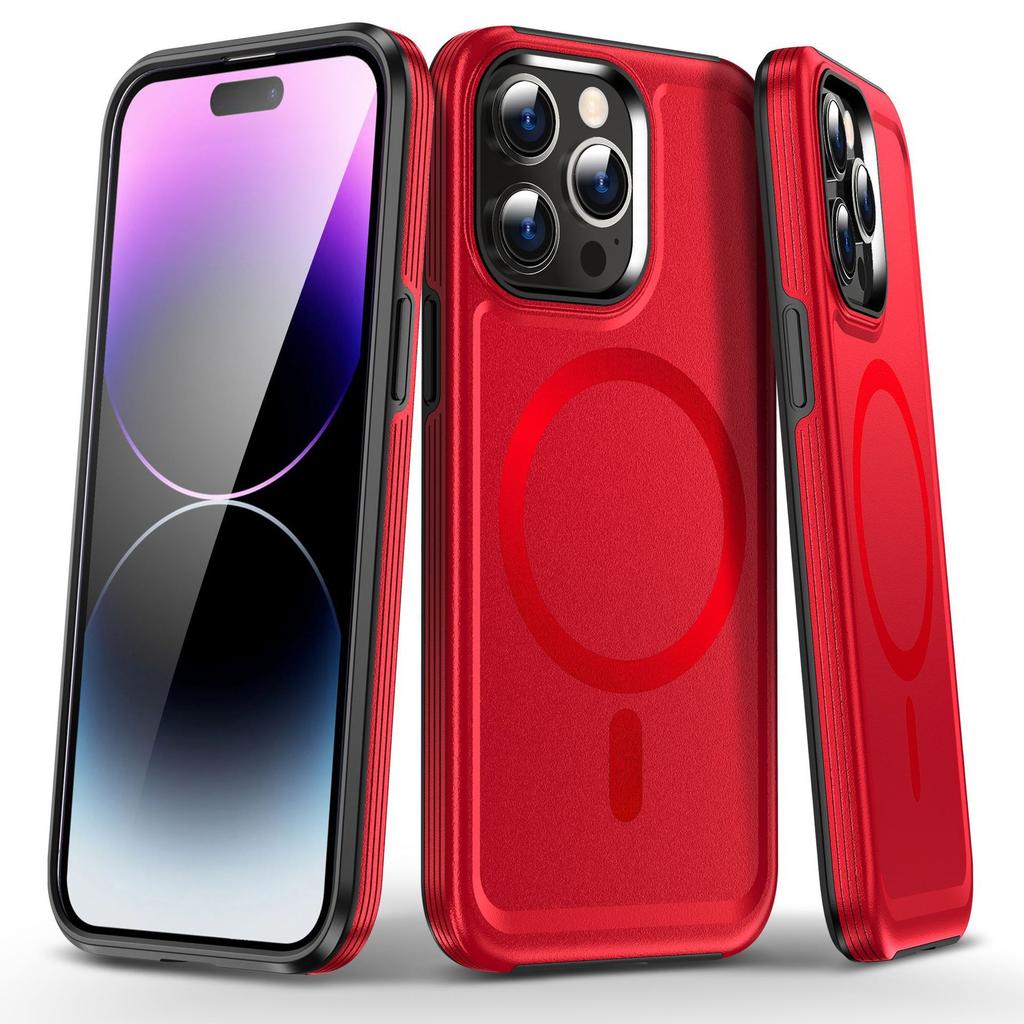 Applicable to Apple 15 2-in-1 matte mobile phone case iphone14Promax magnetic skin suction anti-drop protective case