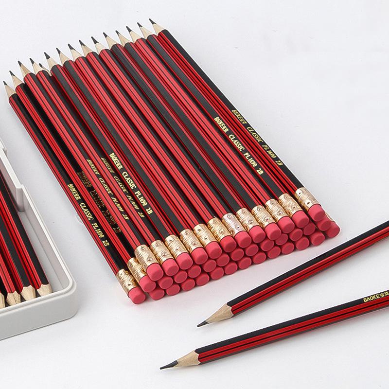 50-Pack Bao Ke HB Pencils with Erasers for Elementary School Students - Ideal for Writing, Art, and Sketching