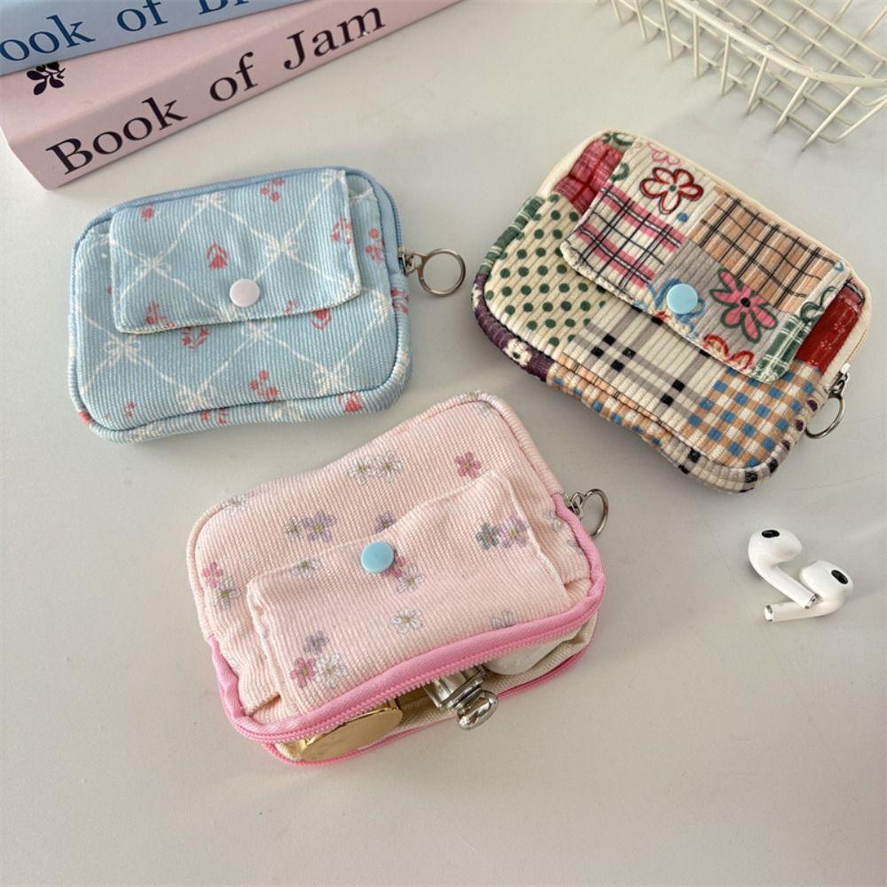 Bow Ethnic Style Coin Purse Polka Dot Small Cosmetic Bag Zipper Pouch Earphone Bag  Travel