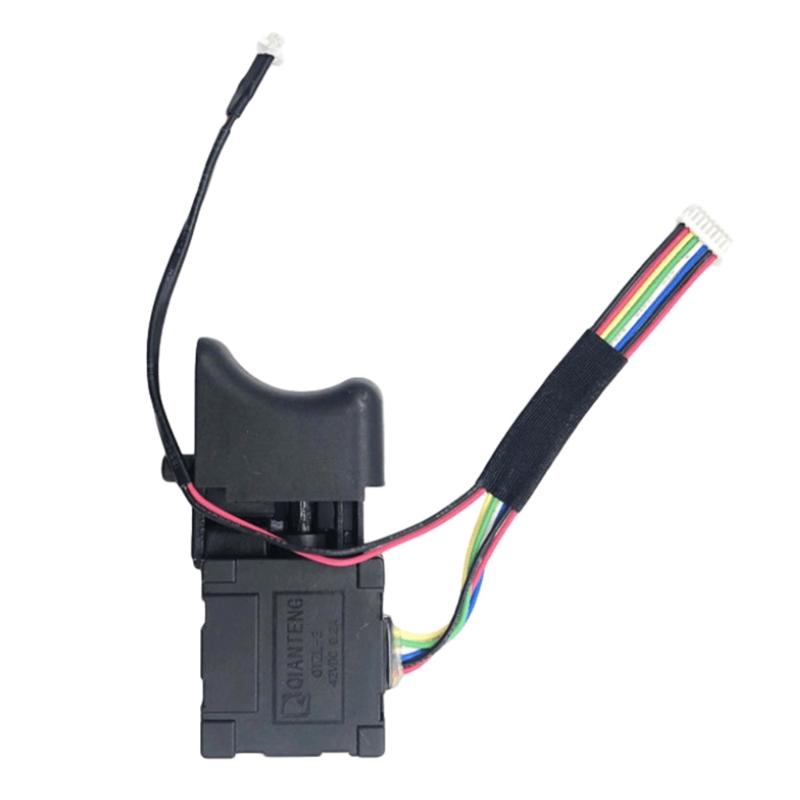 DC 7,2V-24V Staubdichter Elektroschalter für Bohrmaschine Lithium-Akku Kabelloser Auslöseschalter mit kleinem Licht für Stromversorgung