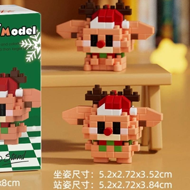 DIY Niedlicher Weihnachtsbaum Elch Hirsch Weihnachtsmann Apfel Pinguin Heiligabend Baum MINI Schneemann Baustein Set Bausteine Sets Spielzeug Geschenk