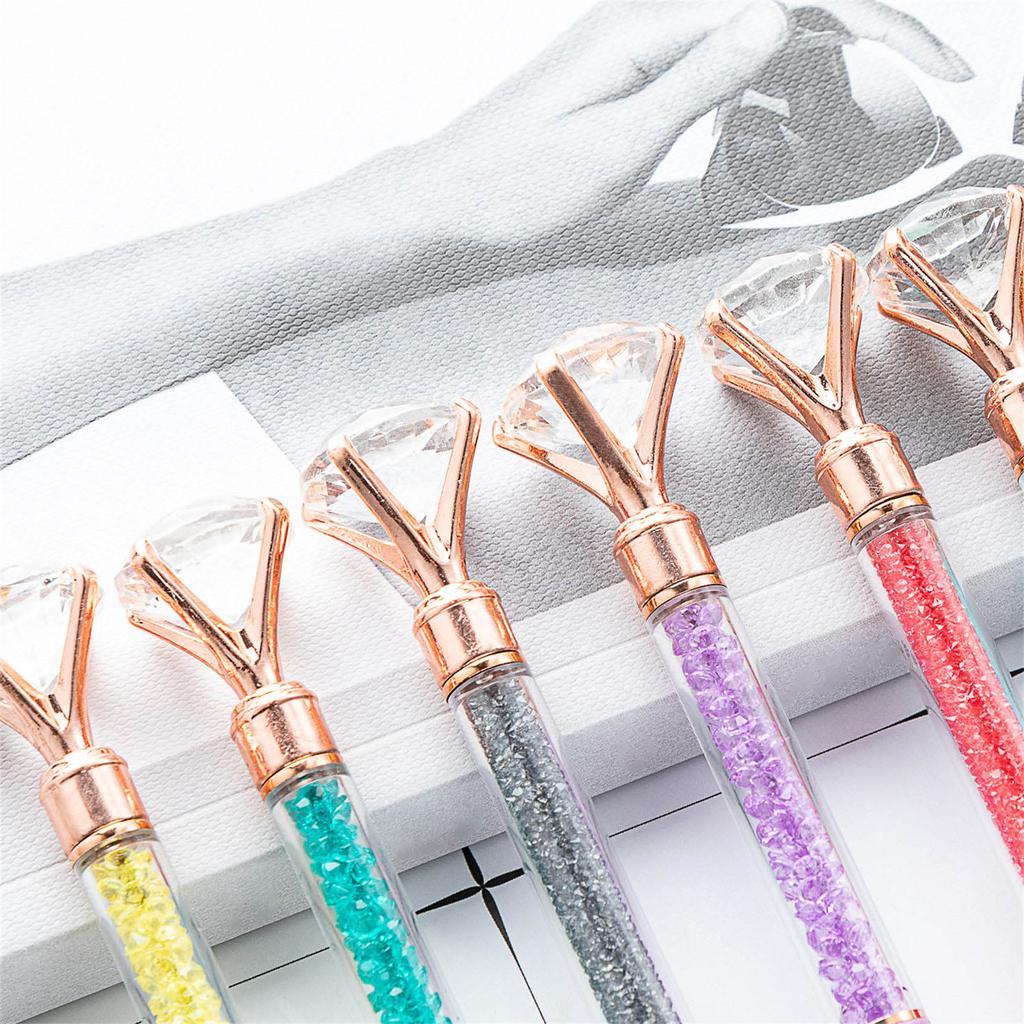 Diamond Ballpoint Pen Metal Ballpoint Pen Black Ink 1.0mm Bullet Tip Write Smoothly Refillable for Student Teacher