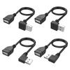 USB A Male To Female Cable Right/Left/Up and Downward USB2.0 Extension Cord For Easy Access, Black