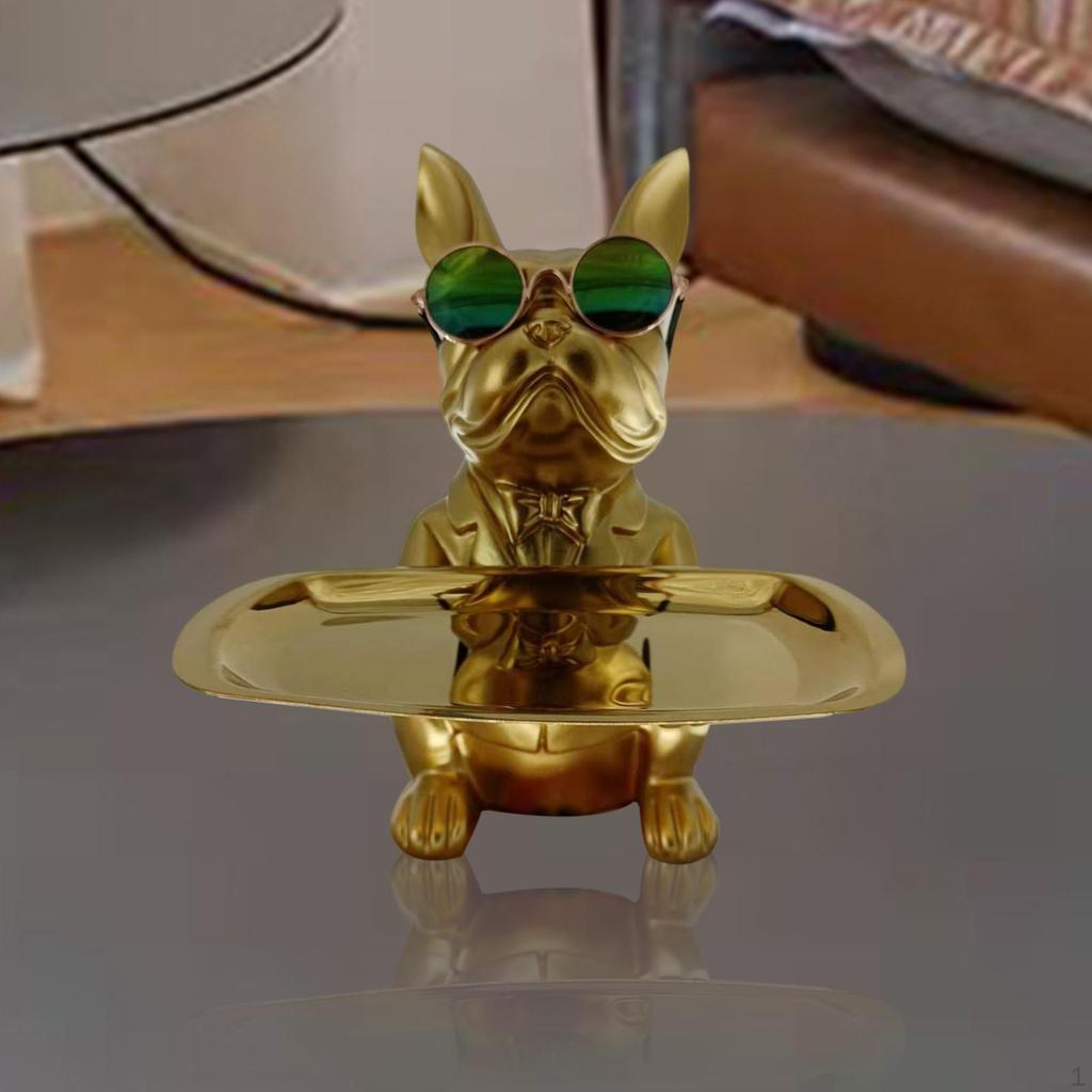 Desk Polyresin Dog Sculpture Entrance Key Storage Holder for Bedside Tables Snack Cute