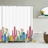 Cactus Shower Curtains Waterproof Polyester Fabric Shower Curtains Tropical Plants Bathroom Screen Curtain Home Decor 180X180cm
