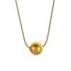 Women's Titanium Steel Clavicle Chain Necklace with Gold Bead Pendant - Non-Fading, Make a Wish, Shine Bright.
