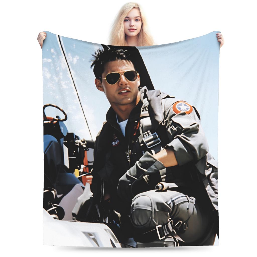 Top Gun Sign Tom Cruise Fighter Blanket Soft Pattern Plush Bedding Throws For Boy Girl Home Decor Flannel Bedspread Bed Cover