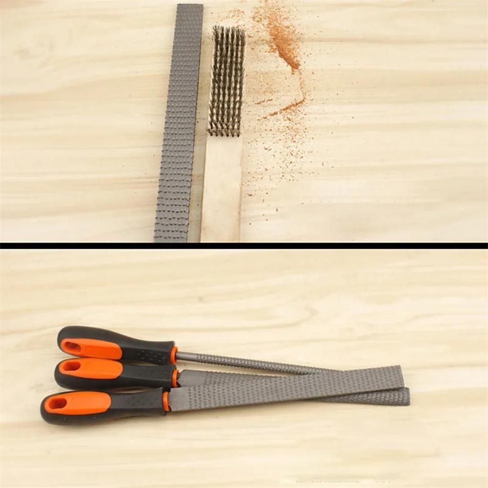 8" Wood Rasp Files Coarse-Teeth Woodworking Filing Round Flat Half-Round File