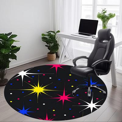 1pc Cosmic Stars Chair Carpet for Office, Round Non Slip Durable Large Size Office Carpet, Suitable for Office