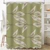 Green Leaves Shower Curtain Modern Bathroom Decor Waterproof Fabric Bath Towel Holders Home Textile Accessories