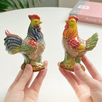 Ceramics Colorful Rooster and Hen Ornaments Ceramic Handicrafts Bedroom Desktop Decoration Housewarming Gift Outdoor Decorations