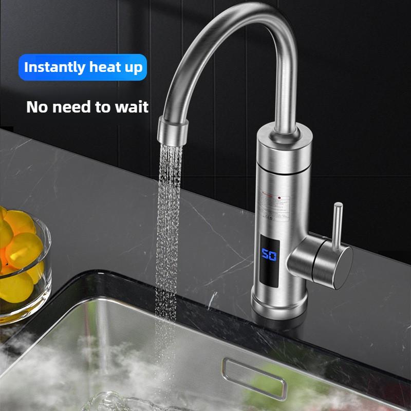 Household Kitchen Stainless Steel Electric Faucet 3000W Intelligent Digital Display Instant Hot Water Heater