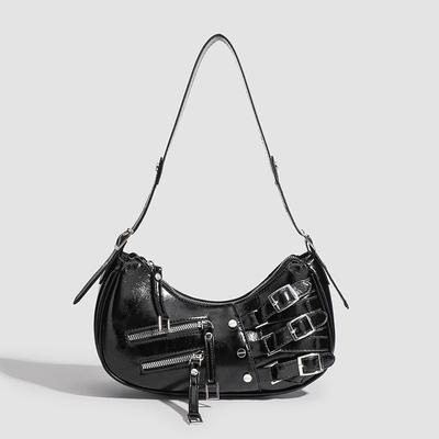 Texture Underarm Bag Street Cool Motorcycle Bag Fashion All-in-one Shoulder Bag Woman