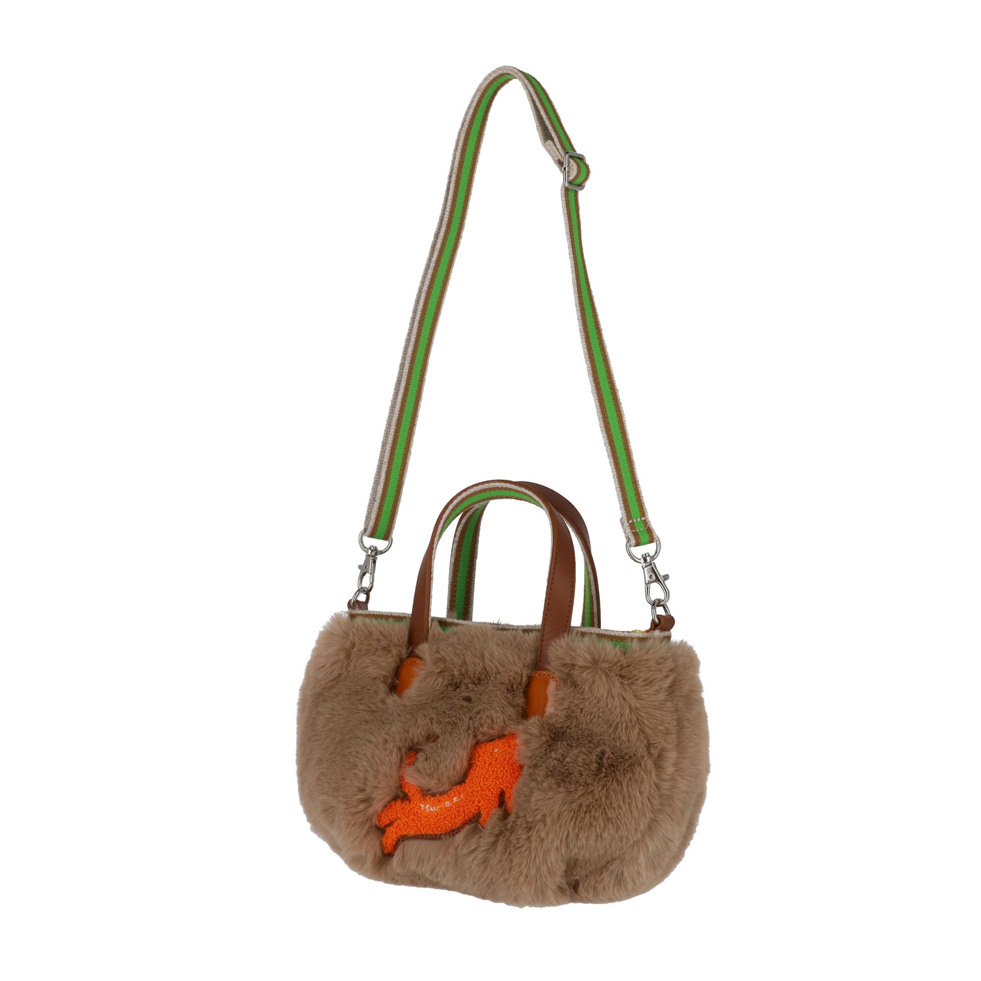 Сумка-тоут Tsumori Chisato Kira Neko из меха, 2-в-1, S, коричневая