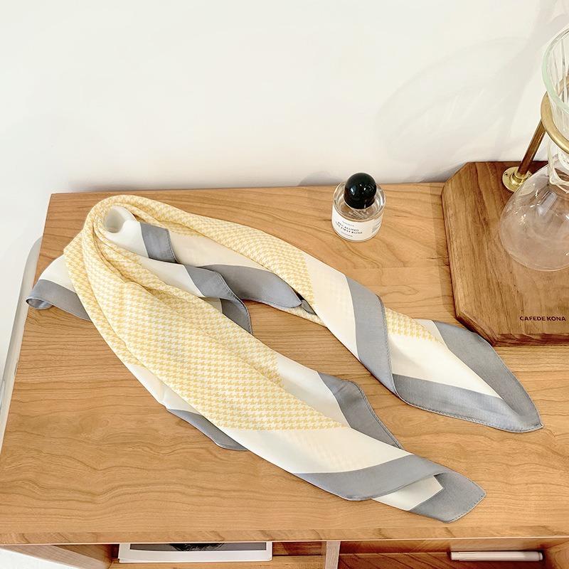 70 simulated silk scarf square scarf women's fashion letter printing small square scarf workplace decoration scarf scarf