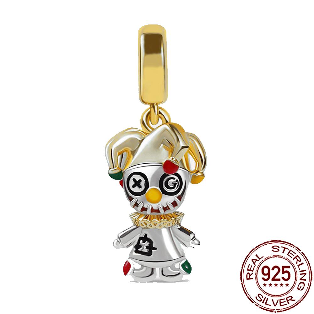 Gothic Charms Copper Pumpkin Calavera Colorida Beads Fit Snake Chain Bracelet Necklace Halloween Women Diy Jewelry