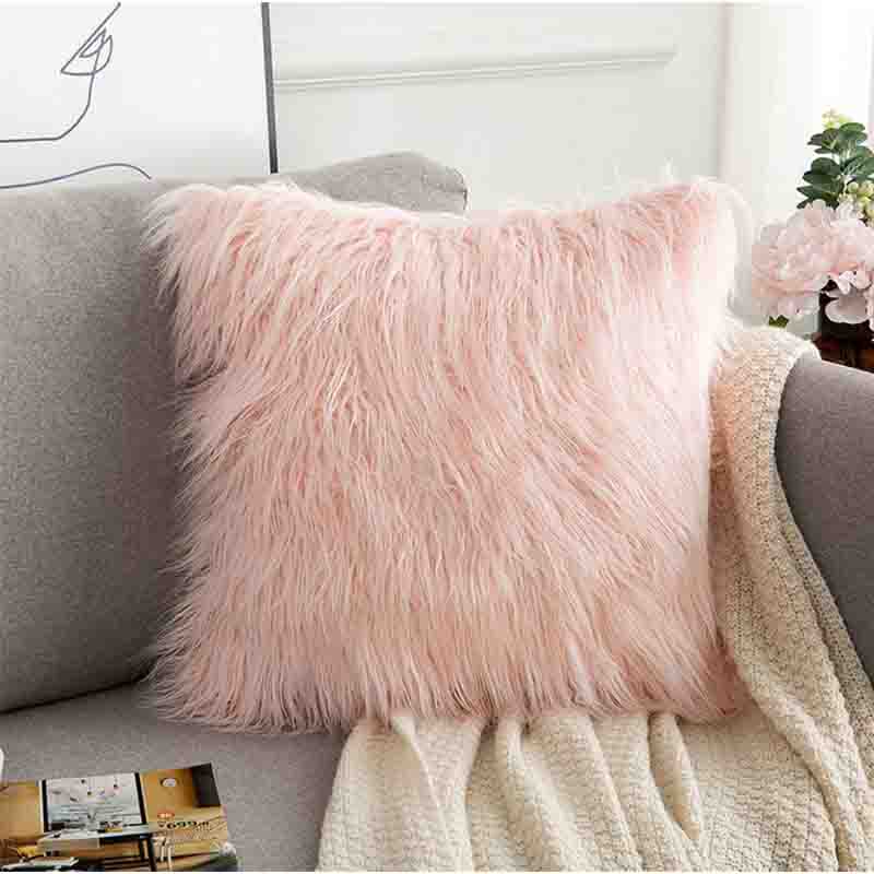 Плюшевая подушка, шерстяная диванная подушка, симпатичная сетчатая красная однотонная подушка, удобная, мягкая, современная, простая, коврик для стула 40*40cm