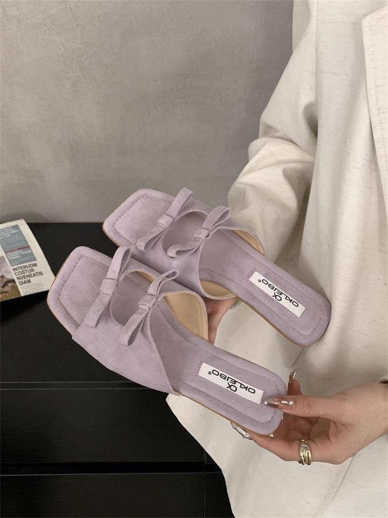 Fashion Women's sexy comfortabie flat Slippers Bowknot Fashionable versatile Shoes Summer New 2025 Elegant minimalist Sandalias