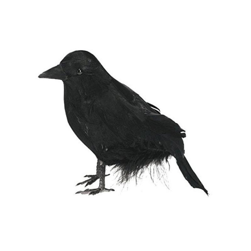 

Realistic Feathered Crow Eerie Artificial Corbie Bird for Party Accessories Frightening Indoor Outdoor Decoration Jewelry 1