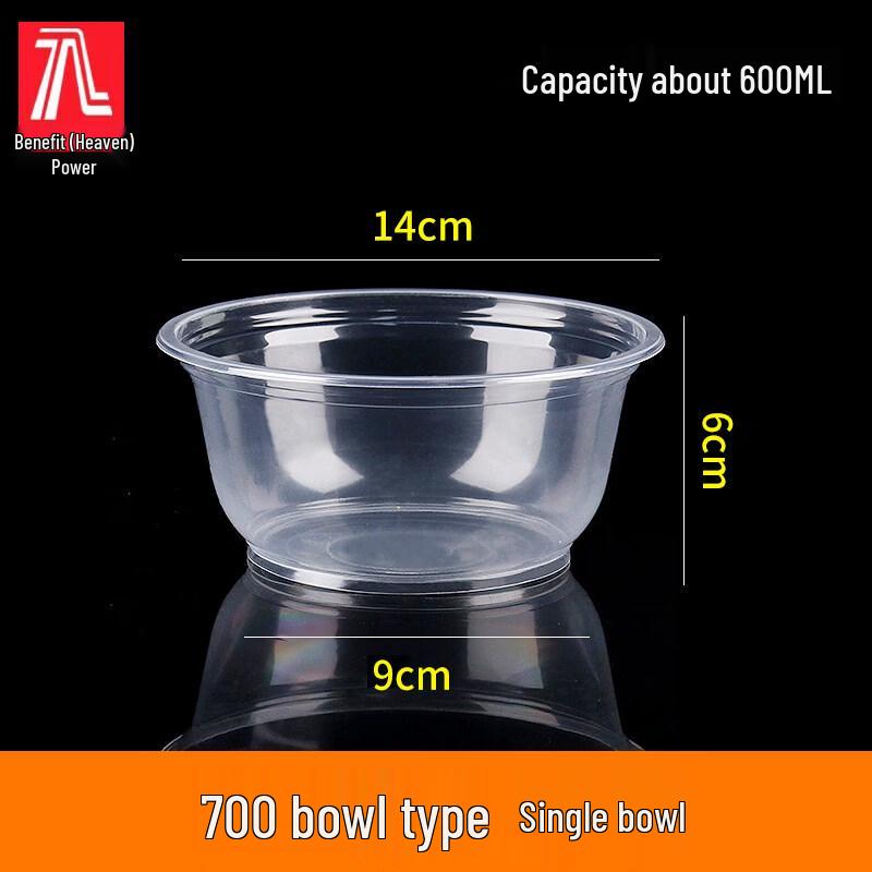 ZISIZ Disposable Plastic Round Bowls with Lid