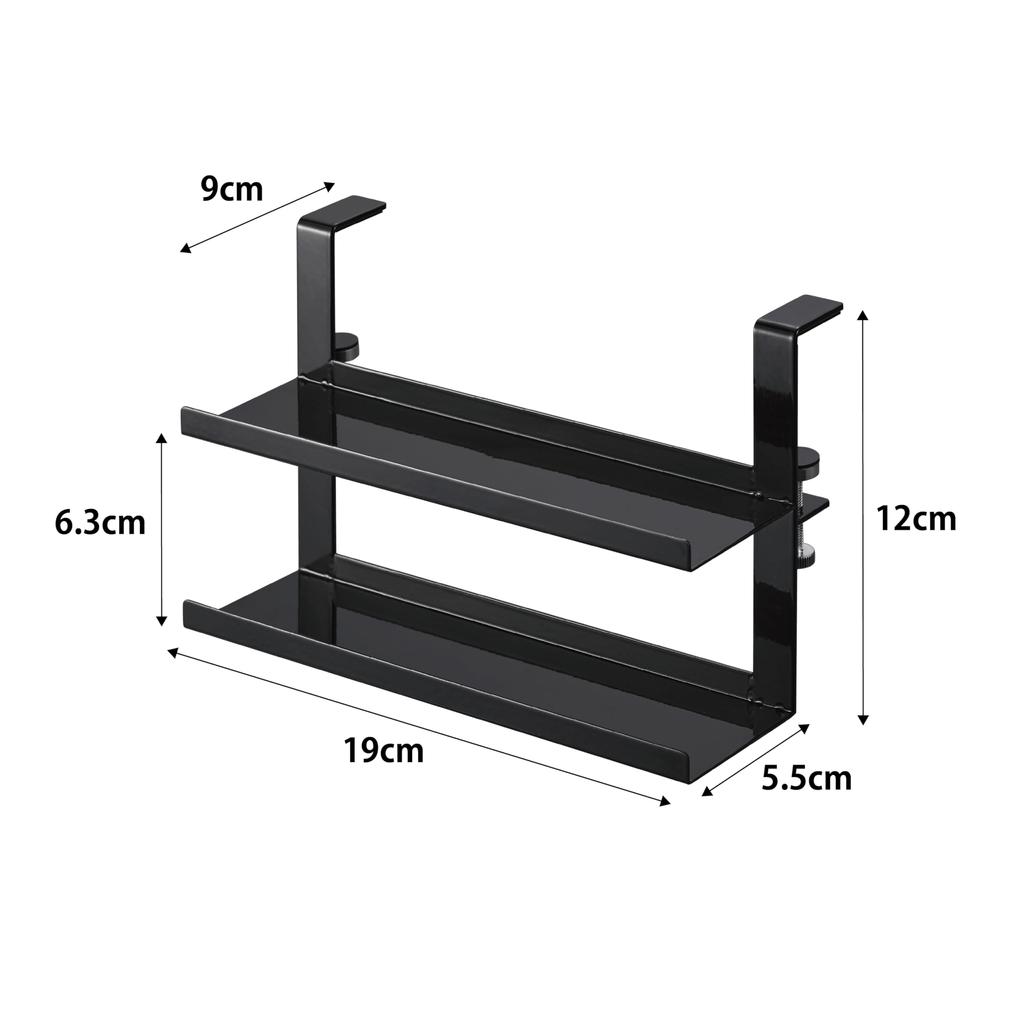 Yamazaki Jitsugyo 1794 Range Hood Horizontal Wrap Storage Black W19 X D9 X H12cm Tower Wrap Holder Just Place It On the Range Hood