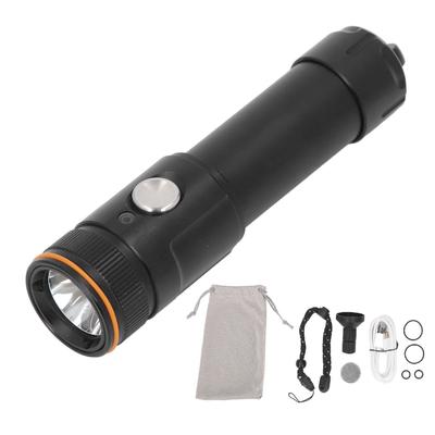 Tauchtaschenlampe 5000LM 110m IP68 Wasserdicht 6 Modi Superhell Wiederaufladbar Unterwasser-Taschenlampe