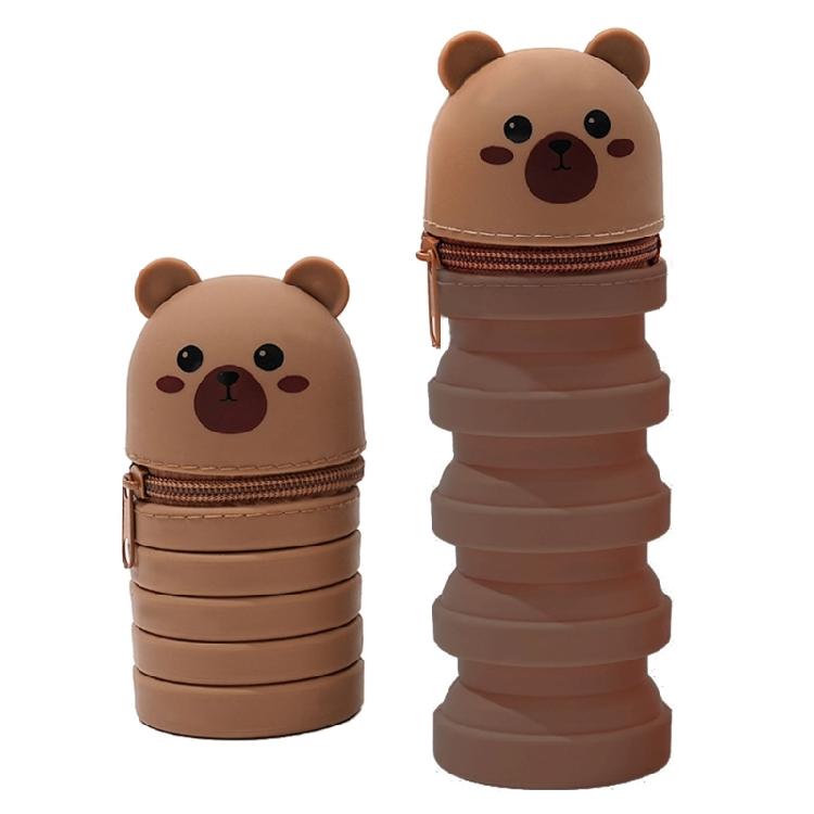 2 Pezzi Astuccio per Matite Cartoon Astuccio Telescopico con Cerniera Custodie in Silicone per Penne Astuccio per Matite Borsa per Cancelleria per Studente