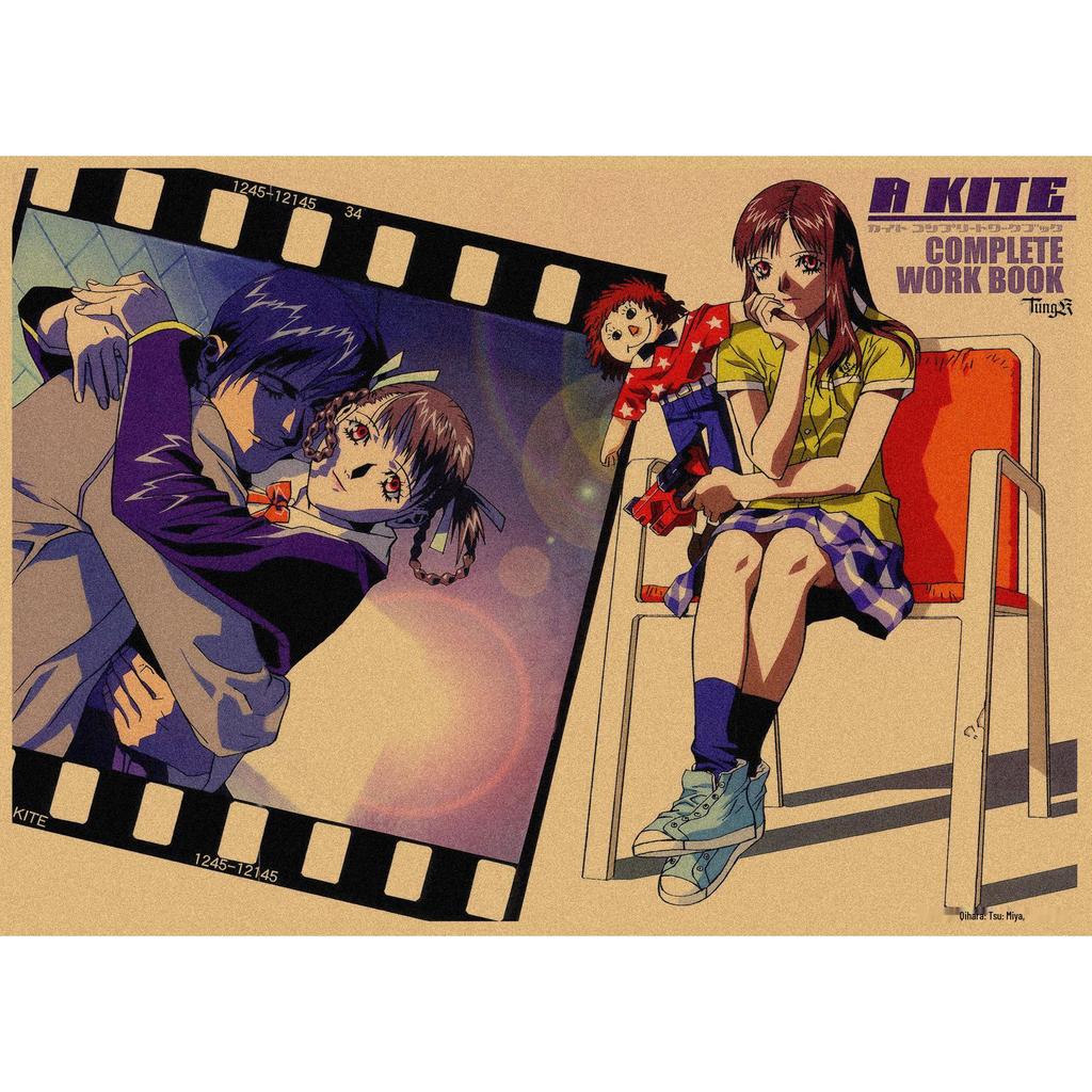 Retro Japanisches Anime Poster - Yasuomi Umetsus Killer Girl auf Kraftpapier Wandkunst Wandbild 262