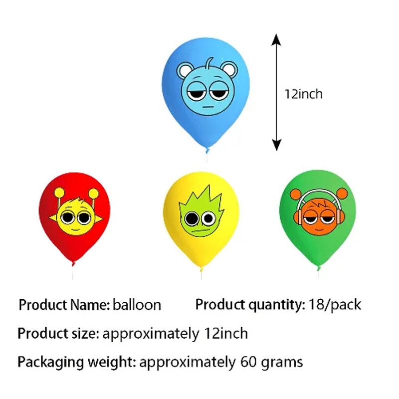 18 STUKS /Partij Sprunki Latex Ballon Feestartikelen Cartoon Feestballon voor Schattige Elf Verjaardagsfeest Decoratie Kerstcadeau 10inch yellow