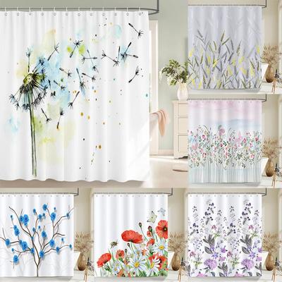 Dandelion Natural Flowers Shower Curtains Waterproof Bathroom Curtain Bath Curtain High Quality With Hooks Shower Curtain