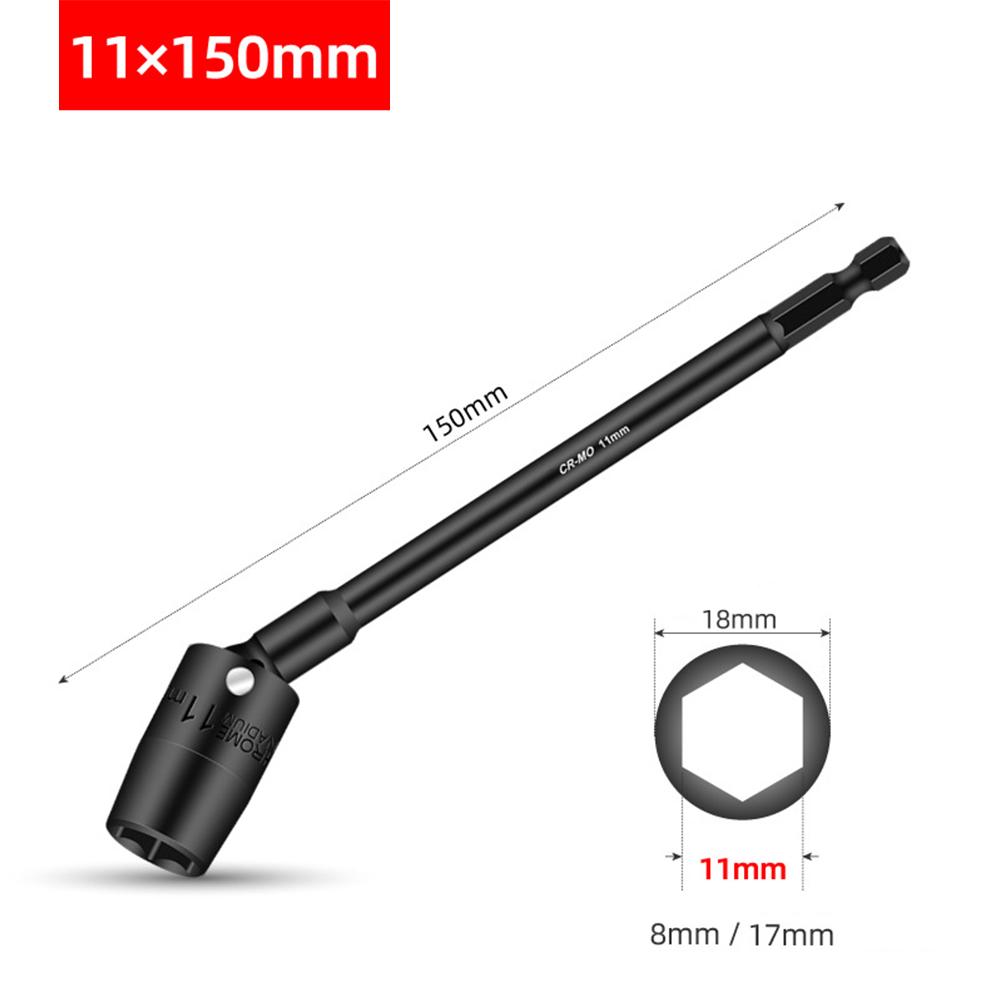 Square Hole Connector Hex Socket 360 Degree Rotatable Black