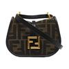 [Pre-Owned] C'Mon Adjustable Detachable Shoulder Strap FF Logo Calfskin Mini Crossbody Bag - Very Good #6HK3FS