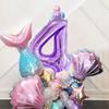Mermaid-Themed Balloon Column Set for Children's Birthday Party Decoration