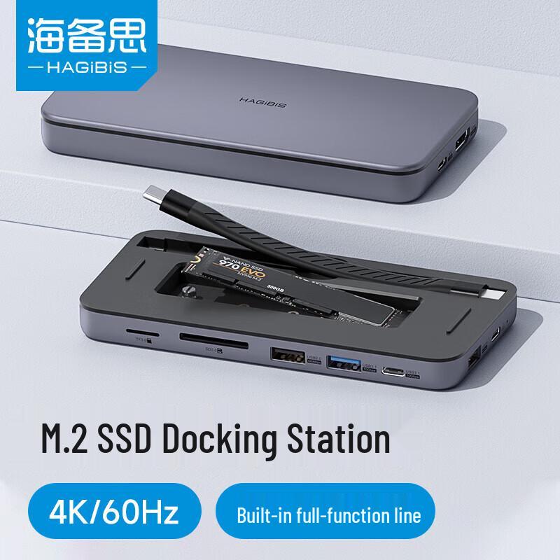 Hagibis Универсальная док-станция 9-в-1 USB-C со слотом для M.2 SSD
