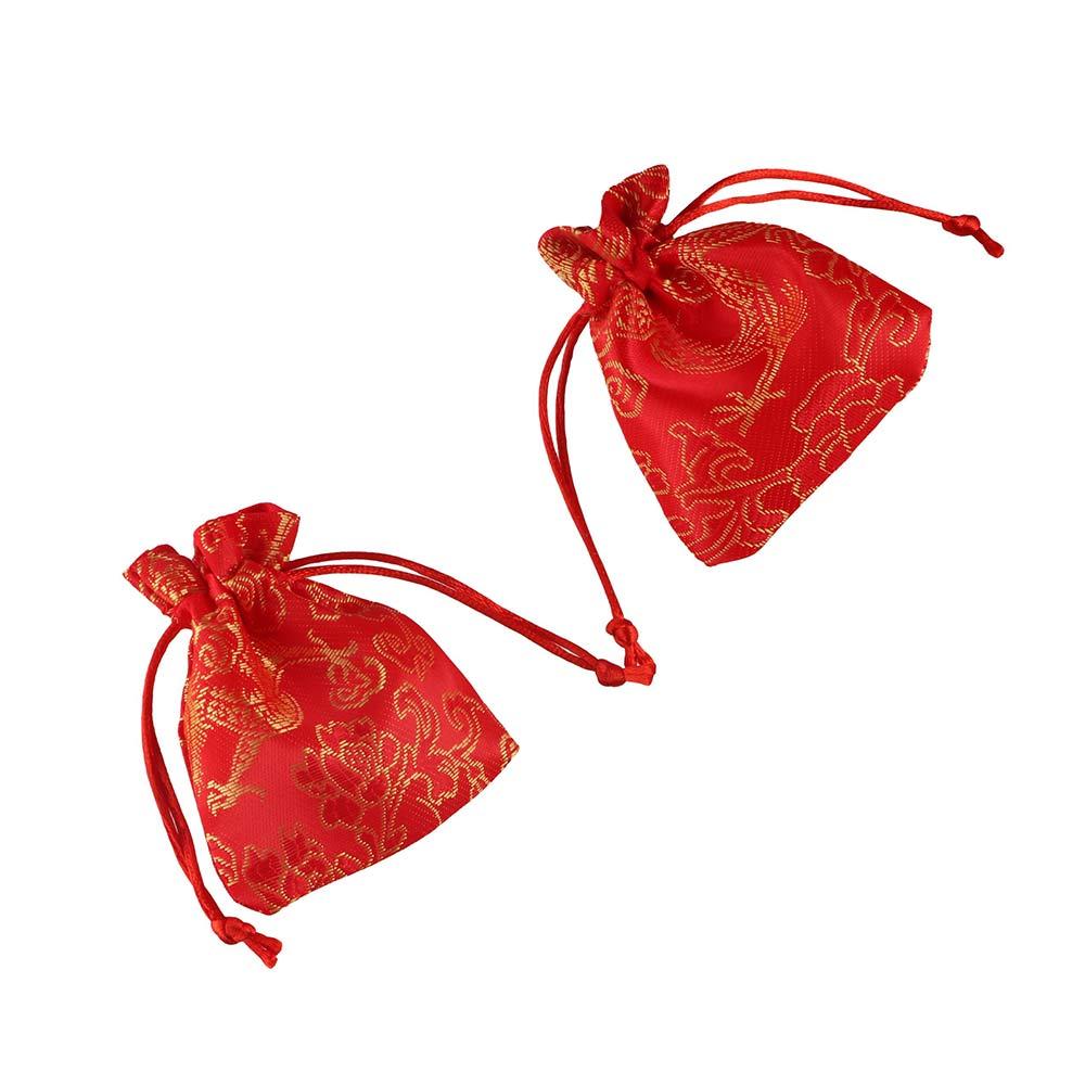 Dragon Embroidery Flower Drawstring Bag Storage Bag Festive Sugar Bag Canvas Flower Handbag  Party