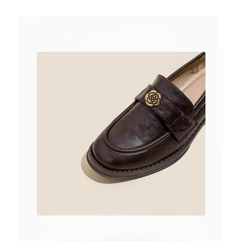 Mokasíny s měkkou podrážkou pro ženy Nové boty na středním podpatku Retro boty