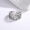 Vintage Hollow Out Floral Ring Fashion Personality Exquisite Wide Band Antique Finish Index Finger Ring
