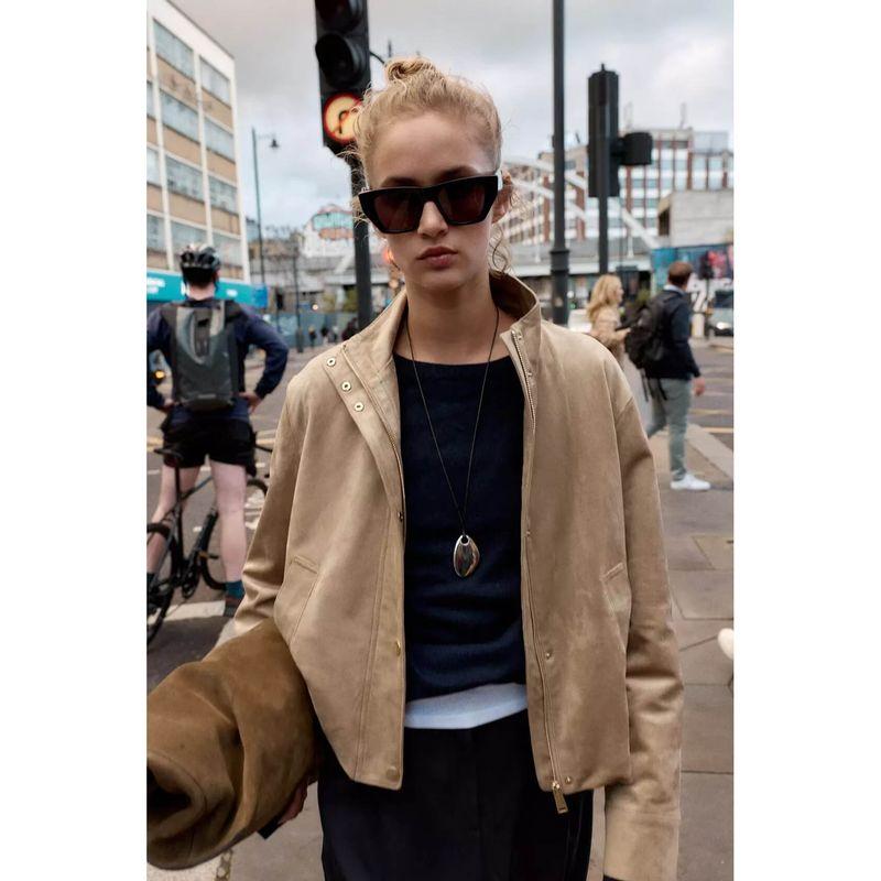 Za Autumn New Women Clothes 2025 Western Style Fashion Temperament Suede Effect Jacket 3046278