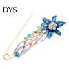 Cardigan Brooch Pin 3D Flower Decor Scarf with Rhinestone Stable Lock Inlay Thick Anti-exposure Suits Coats Sweaters Shawl Buckle