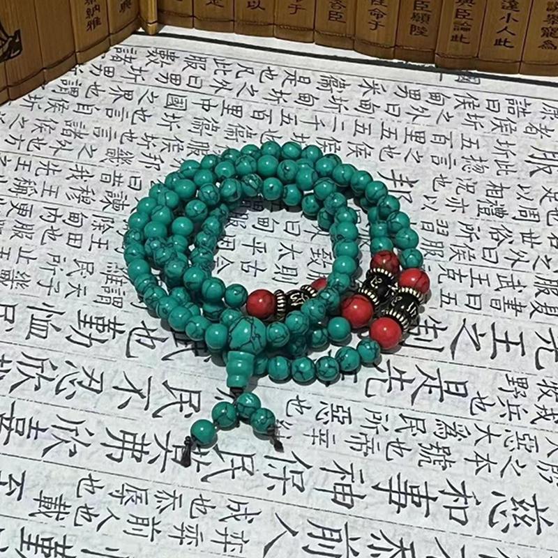 Retro Ethnic Style Necklace Chinese Style Beaded Tassel Choker Natural Stone Prayer Necklaces Women Cheongsam Necklace Jewelry