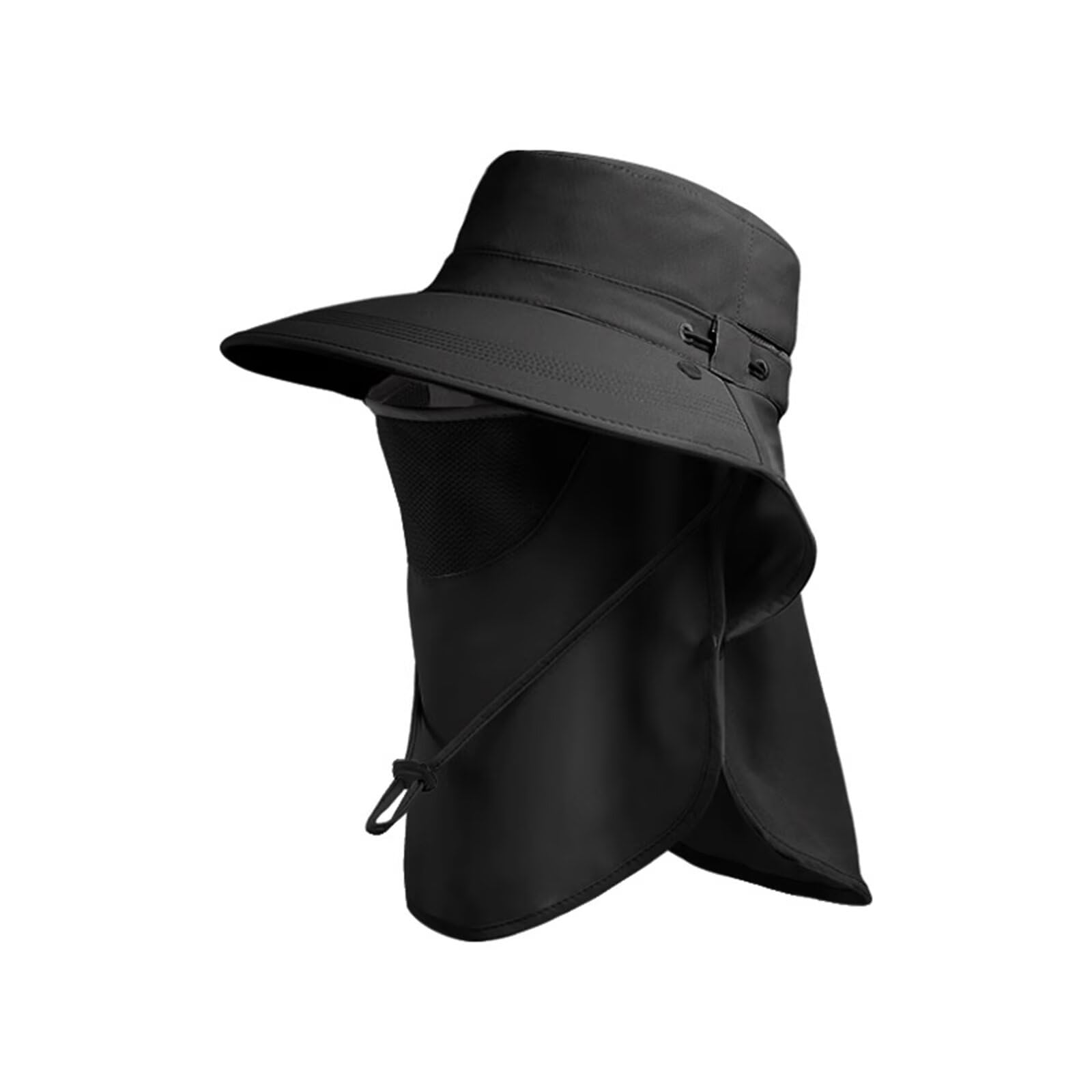 

Шляпа с защитой от УФ-лучей для шляпы-ведра, закрывающая лицо от солнца, полностью широкая, полностью отводящая пот, быстросъемная маска для лица, от УФ-лучей, от теплового удара, для фермы, для гор, черная [ZVCXOE] Женская, чёрный