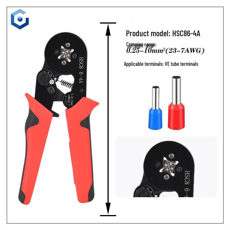 HSC8 6-4A European Ratchet Crimping Pliers Set with Manual for Labor-Saving Cold Crimping