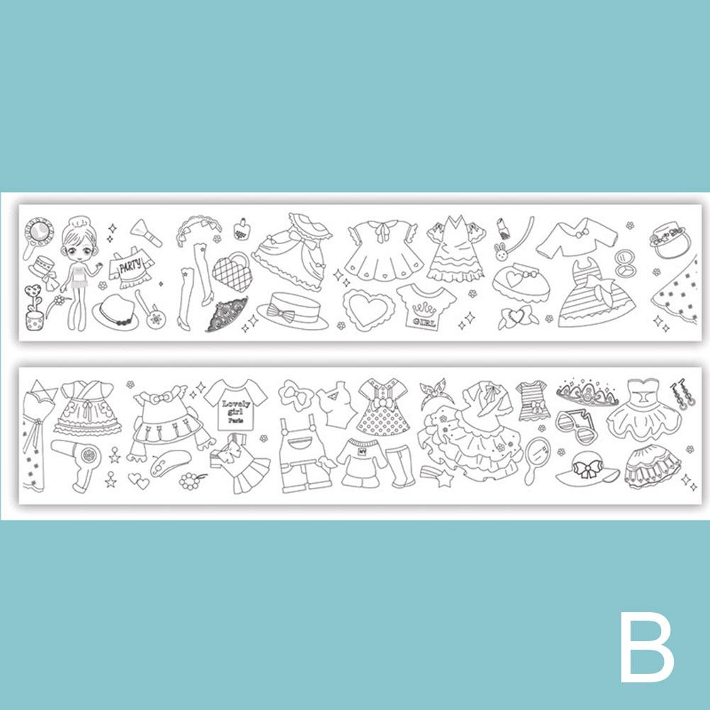 Children's Drawing Roll Sticky Color Filling Paper Roll For Kids Painting Graffiti Coloring Y1C5