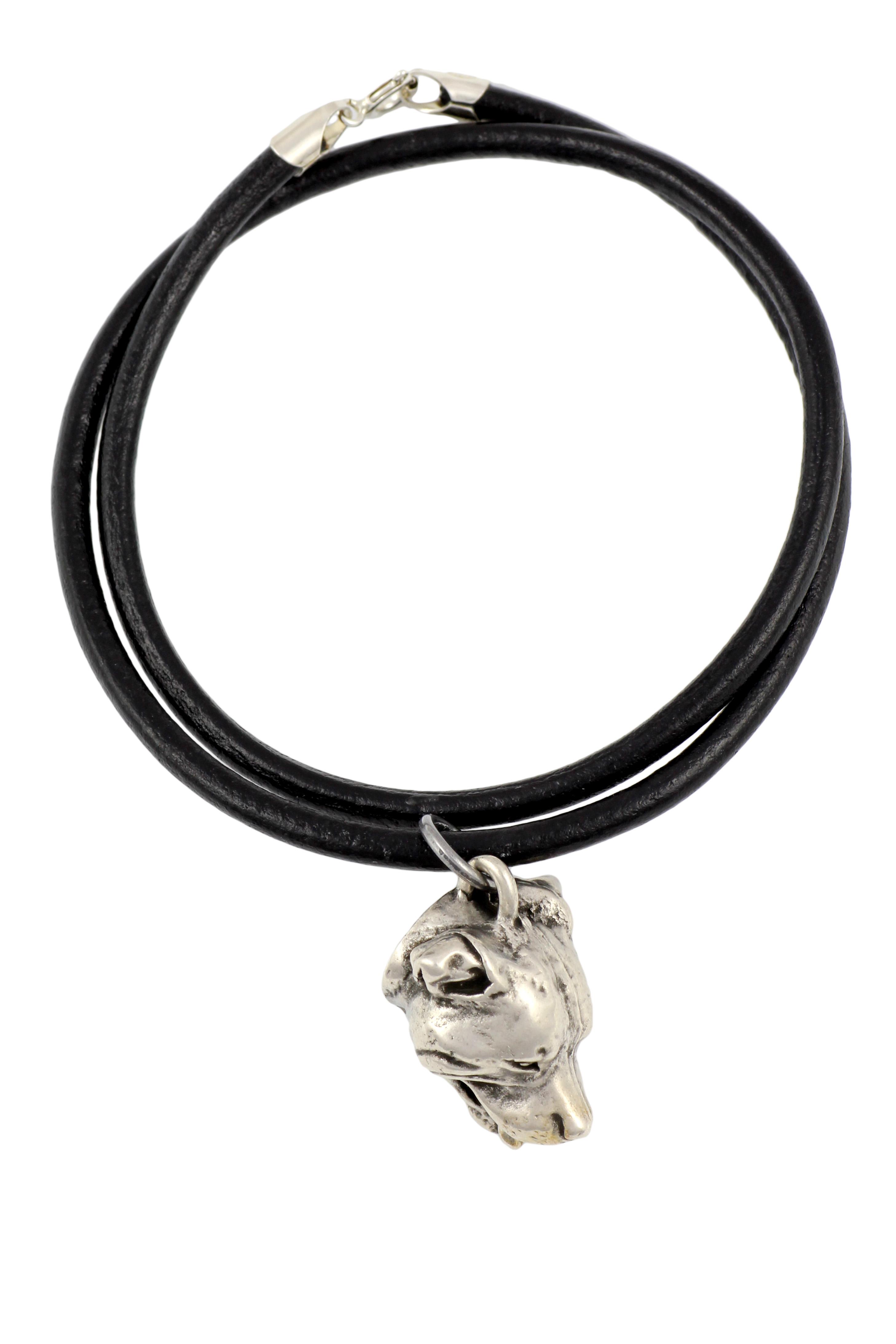 

Staffordshire Bull Terrier, Staffy - Necklace with dog, silver-plated pendant for dog fan, unique jewelry by Art-Dog brand срібний