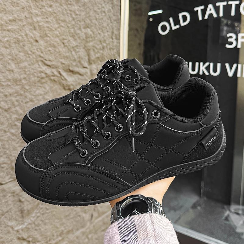 

TUINANLE Широкий носок Обувь для босых ног Нулевой перепад Минималистичные кроссовки Леопардовые кроссовки Женские На шнуровке Круглый носок Пэчворк Мужская обувь Ручная работа 39 чёрный