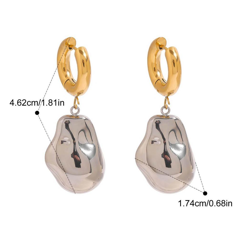 Stainless Steel Geometric Unusual Earrings Prevent Allergy Simple Metal 18K Gold PVD Plated Jewelry Bijoux Gift