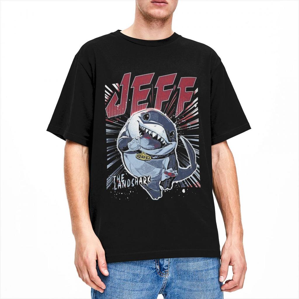 Men Women Jeff The Land Shark T Shirt 100% Cotton Printed T-Shirt Clothing Outfits