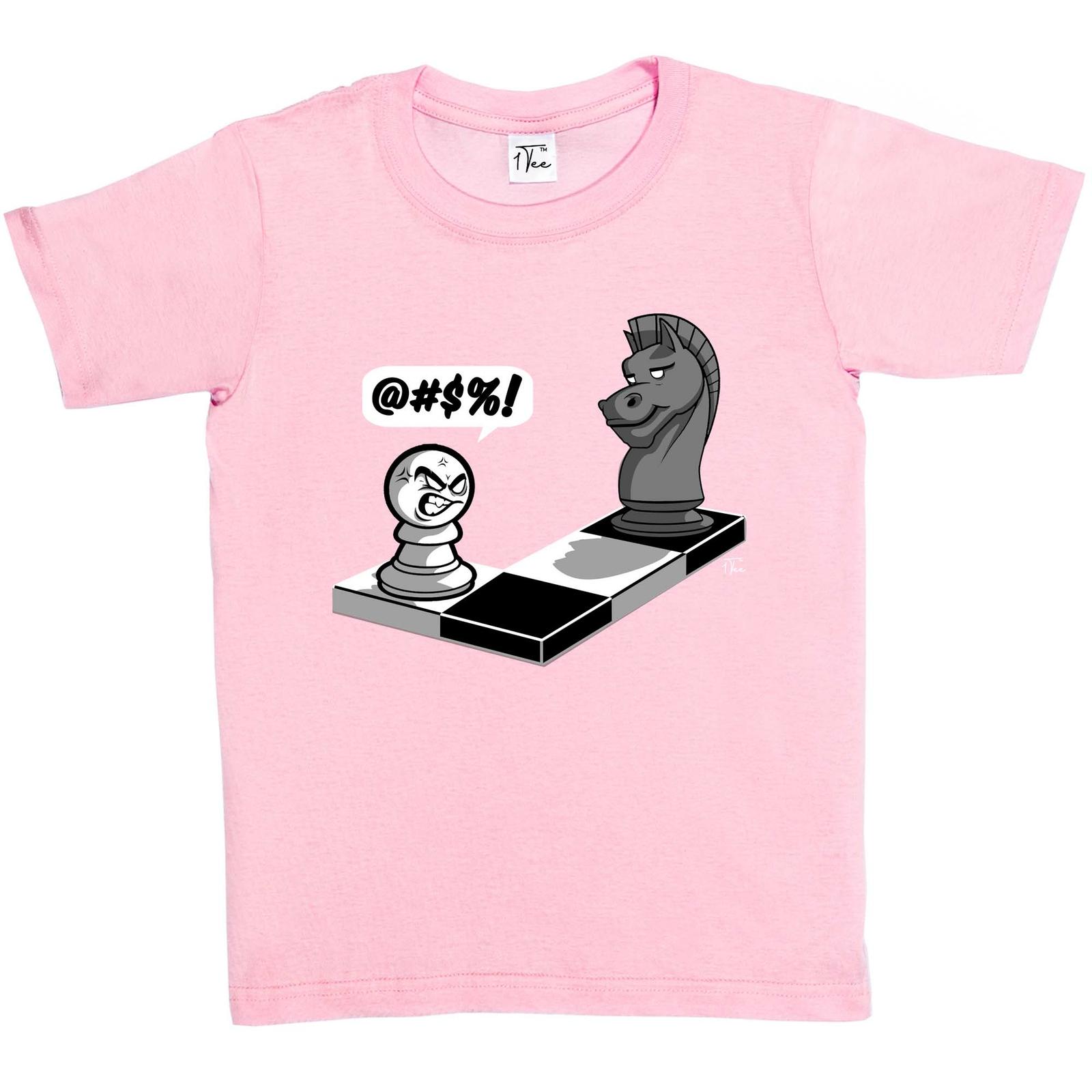 1Tee Kids Girls Angry Pawn Chess Piece T-Shirt XXL