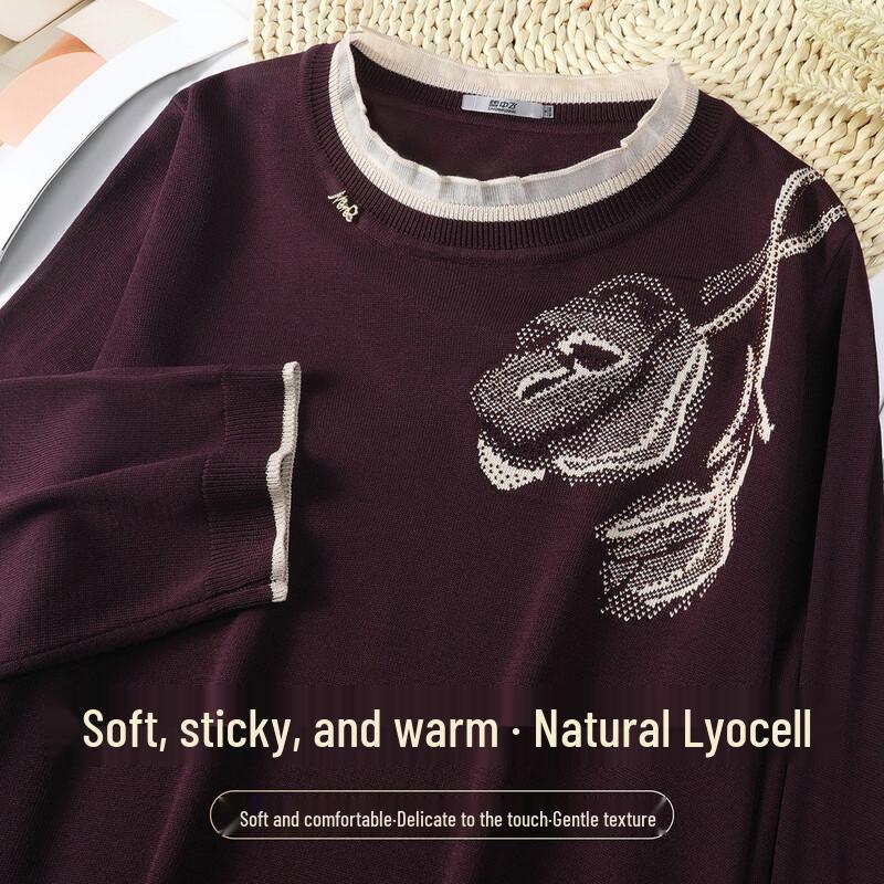 

Snowflying Women s Elegant Lyocell Blend 3/4 Sleeve Knit Top M